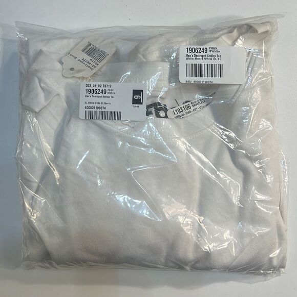 FBRK Men's Destroyed Scallop Tee-NWT‎ - Picture 2 of 4